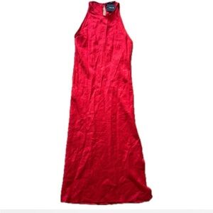 Massimo Dutti red halter neck dress
